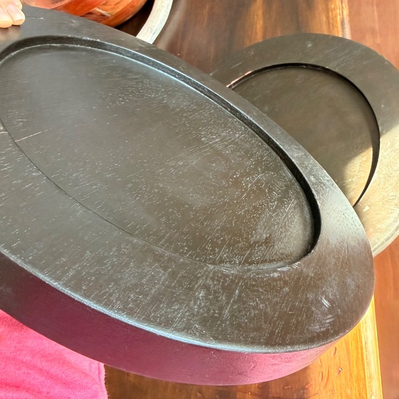 4 wooden pottery barn chargers - Picture 6 of 16